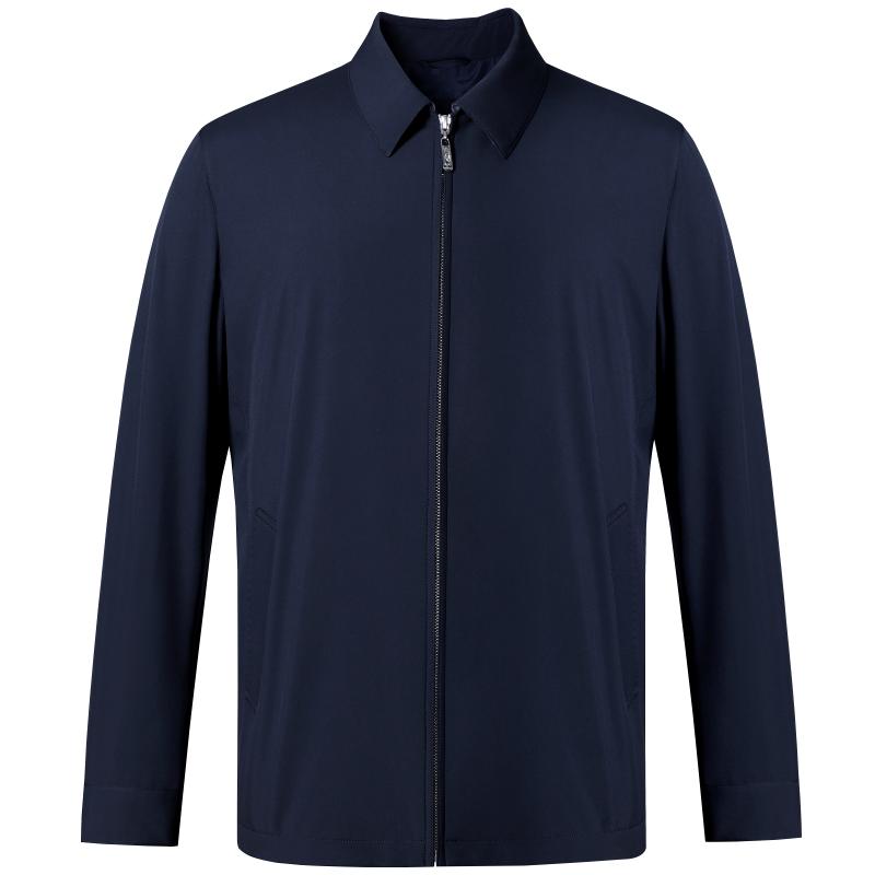 爱缪斯男士秋季高端夹克商务休闲领导干部中年大码翻领行政外套