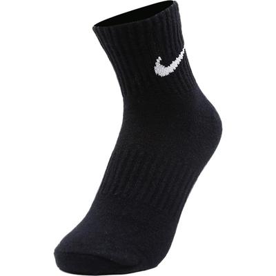 nike耐克袜子秋冬三双黑色休闲