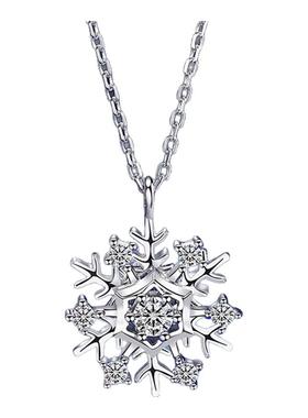 雪花项链女纯银2024年新款小众设计感锁骨链轻奢首饰品送女友礼物