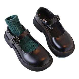 女童校园小皮鞋2026年春秋季新款春款百搭时尚黑色玛丽珍简约单鞋