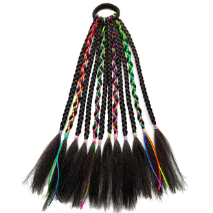 多巴胺彩色儿童脏脏辫舞台表演渐变色假发小辫子高温丝纤维发藏辫