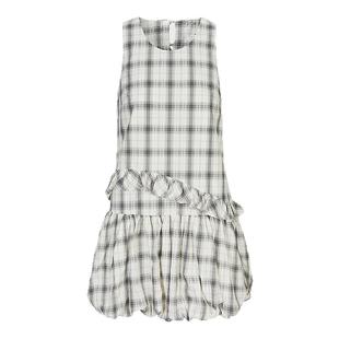 MOUSSY 夏季新品甜美复古格纹荷叶边吊带连衣裙028ISA33-4021