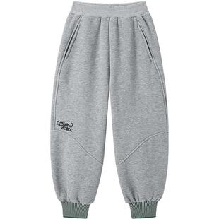 MINIPEACE太平鸟童装男童卫裤冬季加绒加厚儿童运动裤子束脚长裤