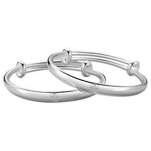 婴儿银手镯2025新款银镯子蛇马宝宝银饰9999纯银实心满月周岁礼物