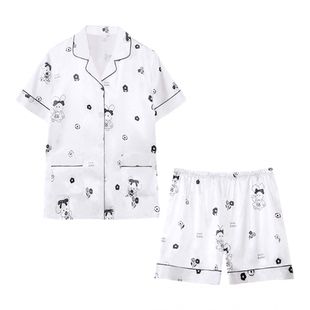 2026夏季新款冰丝女士睡衣短袖短裤开衫薄款丝绸夏天家居服两件套