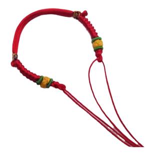 宝宝金饰品满月婴儿diy红绳3D硬金吊坠半成品横穿铜钱金饰品手绳