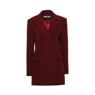 DPLAY【黑标】2025年秋季新款法式红色连衣裙女气质西装短款裙子