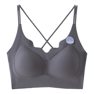 美背内衣女小胸加厚聚拢上托收副乳防下垂性感交叉运动无痕胸罩