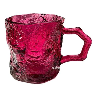 钱道嘉玻璃通用复古否玫红带把手