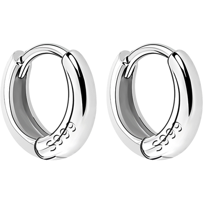 卡伦图999纯银耳环简约光面耳圈