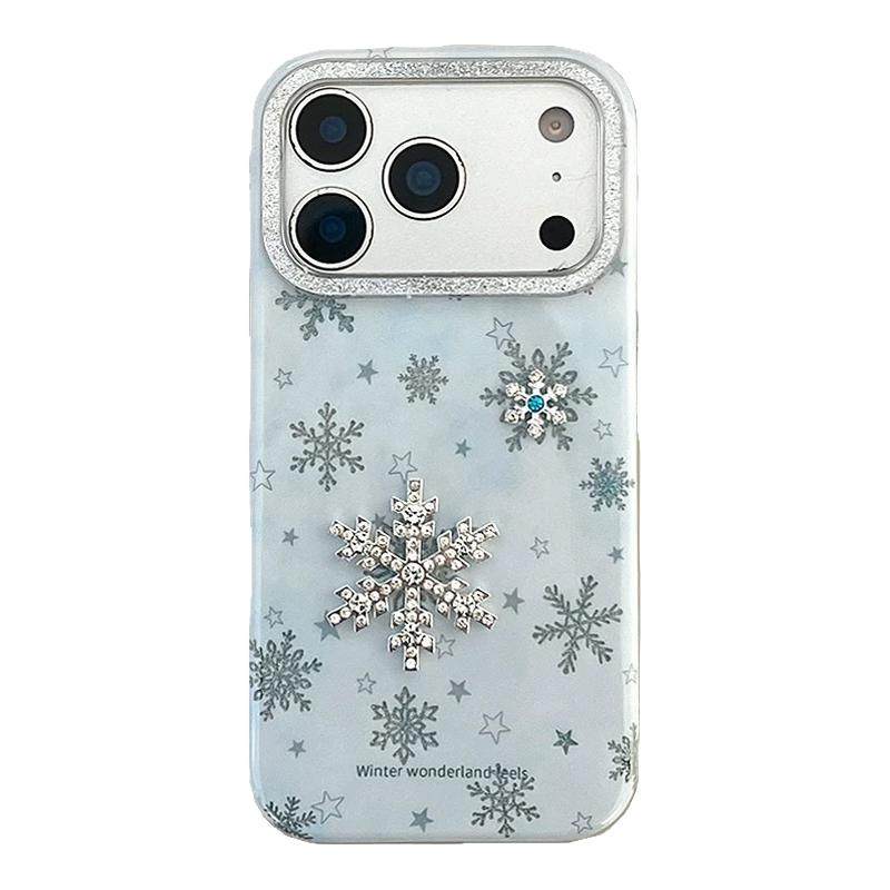 立体镜框雪花ins唯美适用苹果17promax手机壳苹果15promax保护17pro女iPhone16pro双层iPhone17苹果15pro