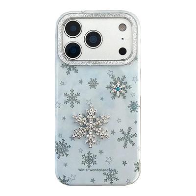 立体镜框雪花ins唯美适用苹果17promax手机壳苹果15promax保护17pro女iPhone16pro双层iPhone17苹果15pro