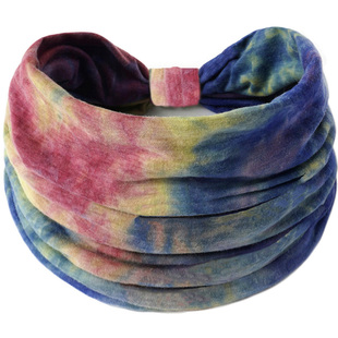 加宽发带女遮白发头套防风洗脸头巾扎染头带帽月子包头护额头发饰