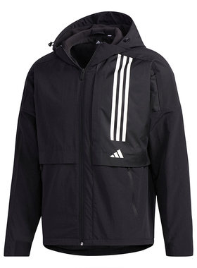 Adidas/阿迪达斯正品2021新款男子连帽休闲防风运动服外套 FM9400