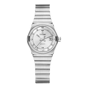 【限时钜惠】Titoni瑞士梅花手表空中动力系列镀金机械情侣对表