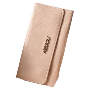 可钩牌diy毛线钩针包 拉链皮包素色碎花收纳皮包放勾针的工具包