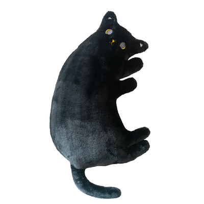 原创黑猫咪毛绒长条睡觉抱枕