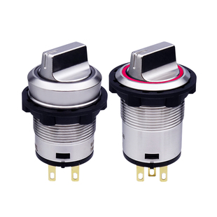 不锈钢选择开关旋钮旋转1开1闭双刀2NO转换电源控制金属防水机械