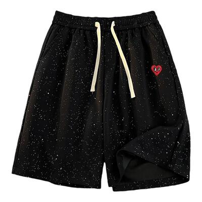 查尔斯桃心满天星五分休闲短裤