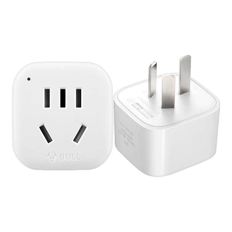 公牛三插头转二插头转换器插座一转一插位国标插头3脚变2脚L07C