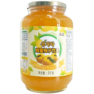 韩品蜂蜜柚子茶2kg柚子茶酱冲饮韩国进口果味茶奶茶店商用原料
