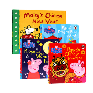 中国新年 Peppa Pig Chinese New Year 小猪佩奇英文原版绘本 Dragon Boat端午 Moon Festival中秋节 2-5岁儿童幼儿英语