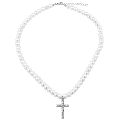 小众轻奢珍珠十字架项链男潮