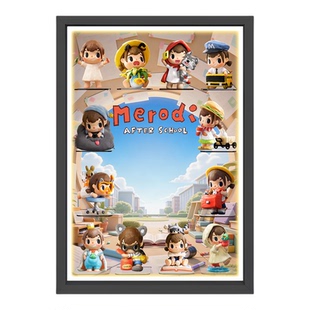 第一章放学后的Merodi盲盒展示盒壁挂相框收纳画框带灯适泡泡玛特