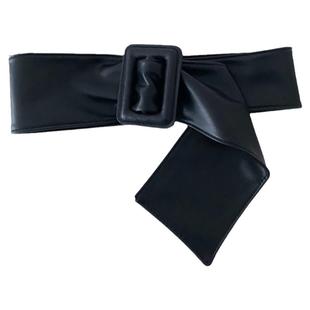 欧美复古无孔软皮腰带女装饰配连衣裙外套西装束腰腰封显瘦百搭宽