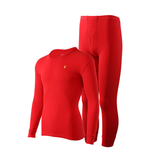 花花公子本命年男士内衣套装女红色保暖2026马年秋衣秋裤纯棉礼物