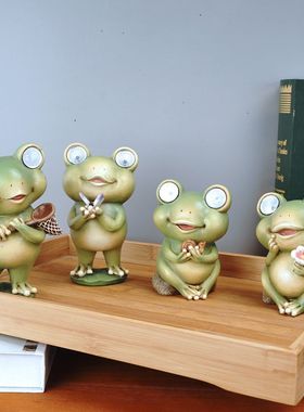 可爱动物夜灯树脂摆件床头灯太阳能卡通感应小孩宿舍青蛙房间节能