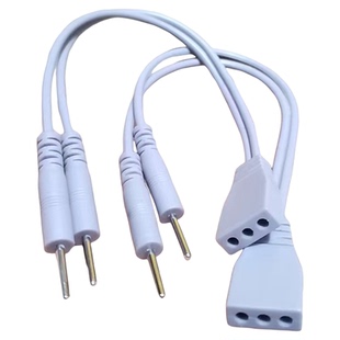 适用华林DDS按摩器电疗夹子线转纽扣中宝转接头理疗转接线转换线