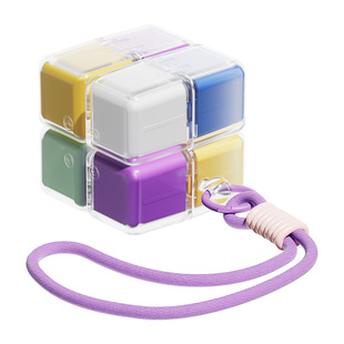 魔方分格药盒磁吸带挂绳便携式药品分装盒家用药片多格密封收纳盒