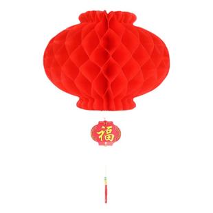 新年元宵节装饰防水小塑料油纸灯笼大红色灯笼串挂件挂饰装饰布置