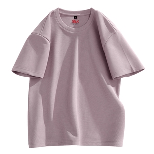 班尼路S&K系列华夫格短袖t恤男夏季青少年重磅简约纯色圆领半袖A