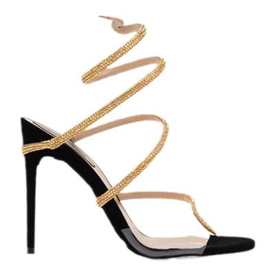 【年终折扣】RENE CAOVILLA MARGOT系列水钻金色女士高跟凉鞋