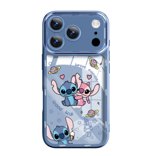 透明适用苹果17promax手机壳自带镜头膜iPhone17史迪仔16pro新款15全包镜头14防摔13保护壳air软12可爱pm蓝色