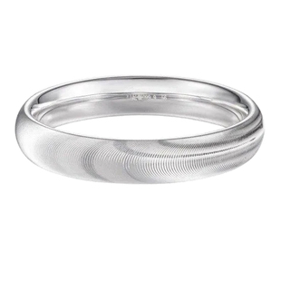 足银9999宽面猫眼纯银手镯闭环轮胎镯泥鳅背厚壁中空CNC车花闭口