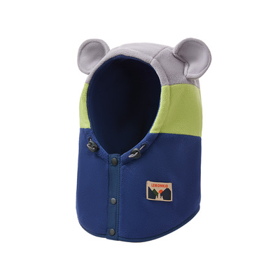 儿童帽子围脖一体电动车防风帽子