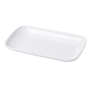 100个装 长方形密胺肠粉盘快餐店专用饭店仿瓷盘子装菜盘商用碟子