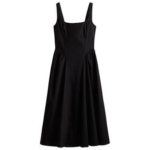 HM女装背心吊带连衣裙春季后部系带府绸连身裙1275786