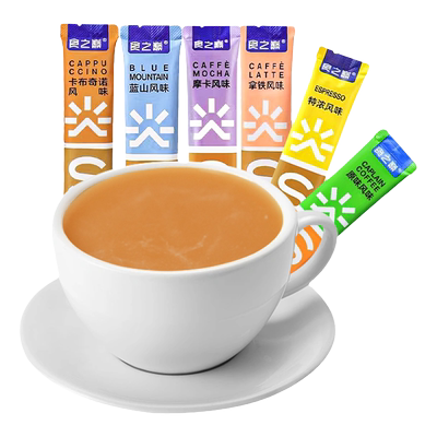 速溶咖啡粉蓝山卡布奇诺生椰拿铁三合一即食速食冲泡多口味