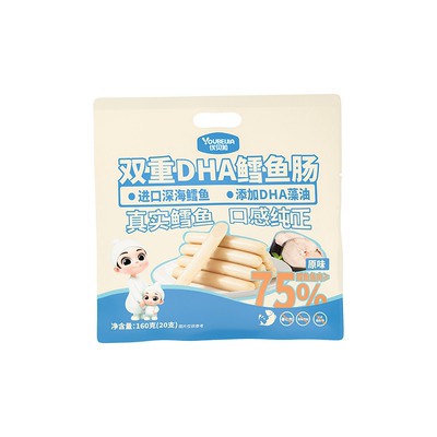 优贝加高蛋白DHA鳕鱼肠儿童零食