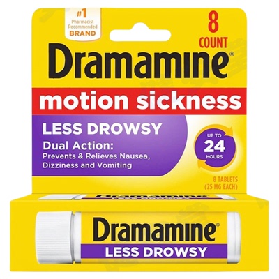 美国进口 原装进Dramamine Motion Sickness缓解晕车眩晕善恶心、