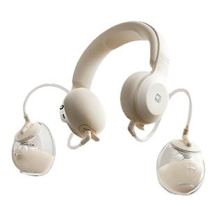 小白熊免手扶双边电动吸奶器全自动便携贝壳包挂脖耳机式HL3058