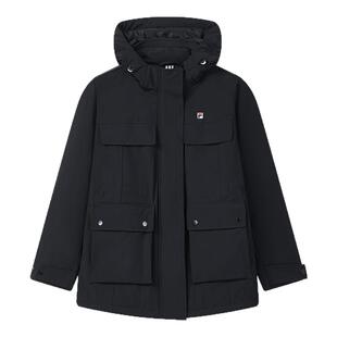 FILA 斐乐官方女士棉服2026春季新款时尚休闲连帽派克服保暖外套