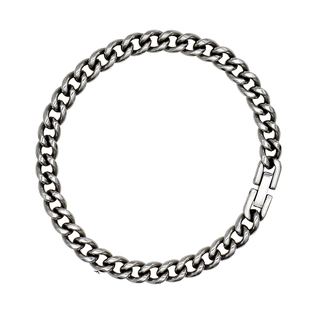 钛钢手链男款简约基础百搭6MM古巴链健身游泳可戴个性街头不掉色