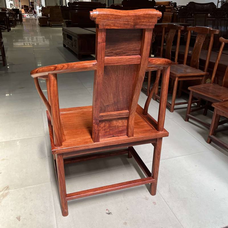 7T红木花梨木圈椅刺猬紫檀书茶中式卷椅椅三件套实太师椅木椅休闲