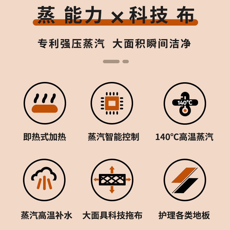 厂蒸汽拖把电动多功能家用洗地机干湿手持两用高温清洁