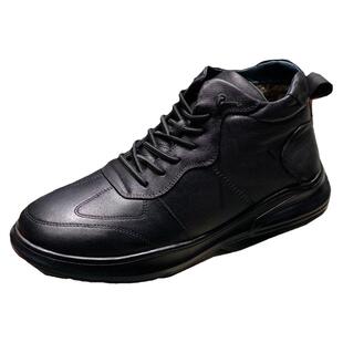 冬季加绒加厚皮毛一体棉男鞋保暖纯羊毛运动休闲皮鞋高帮软牛皮真